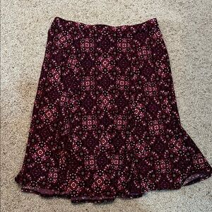 George A-Line Skirt - Red and Black Pattern